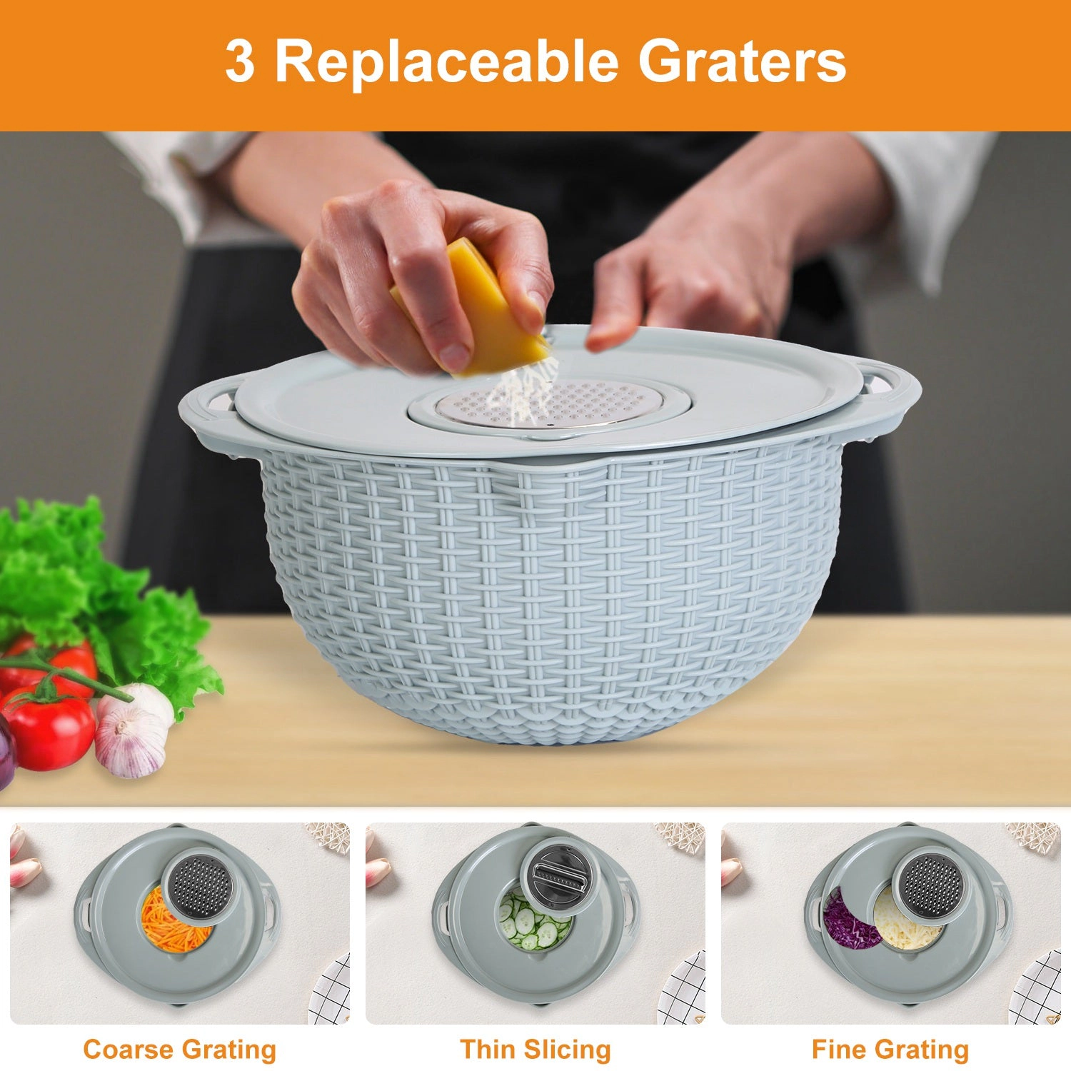 GBruno Stainless Steel Mixing Bowl With Grater Set