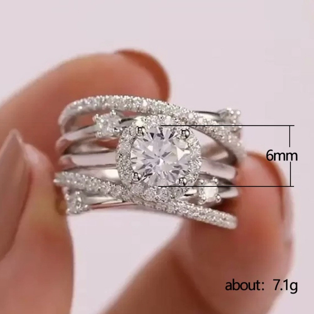 Multi-Band Wrap Cubic Zirconia Engagement Ring