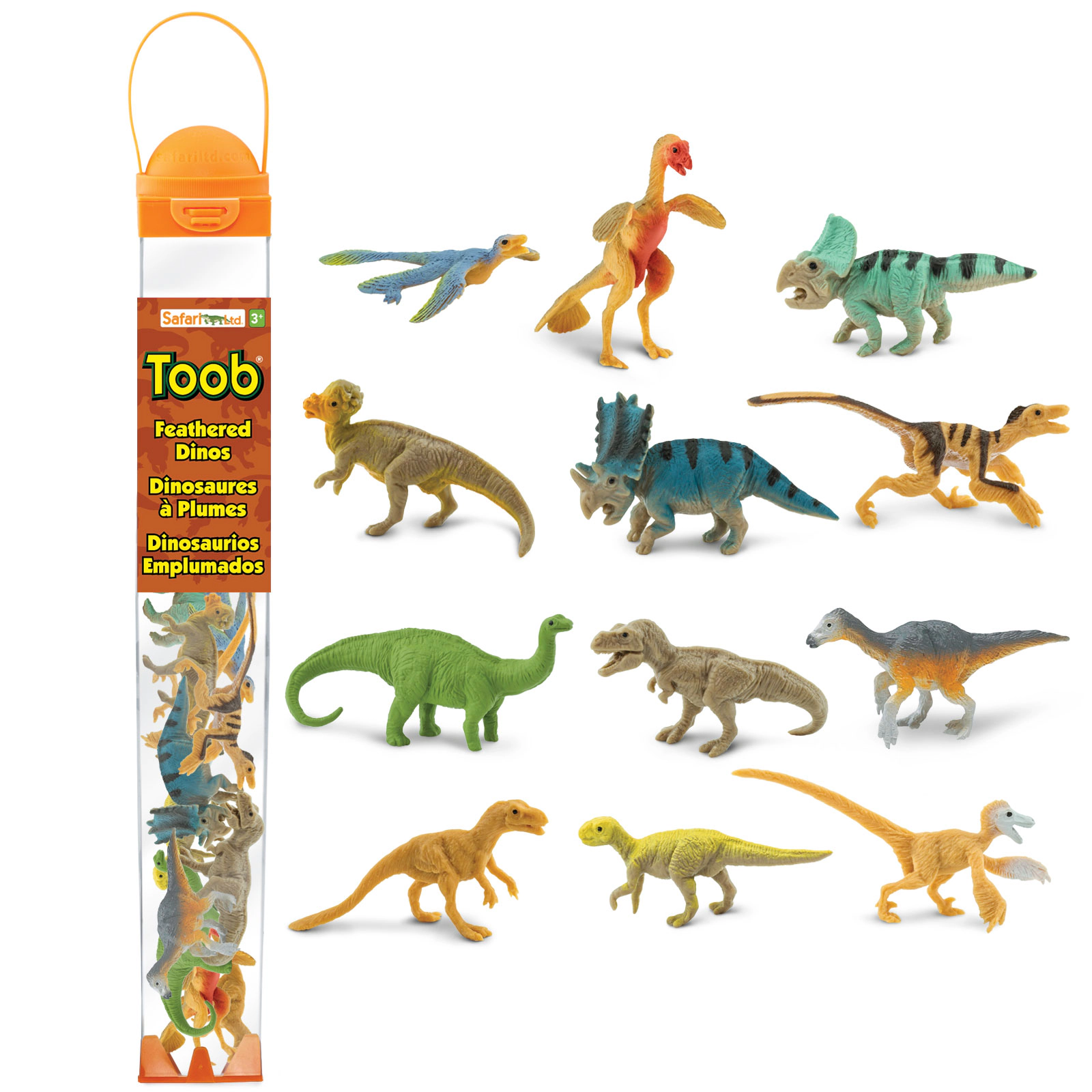 Safari Ltd. - Feathered Dinos TOOB - contains 12 Mini Figurines