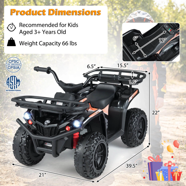 Hivvago 24V Electric Ride On Quad with LED Headlights-2 Pieces