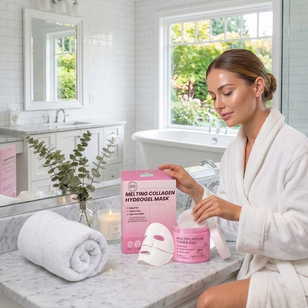 Lovery  Korean Beauty and Skincare Glass Skin Renewal Set with Collagen Hydrogel Masks and Multipurpose Toner Pads
