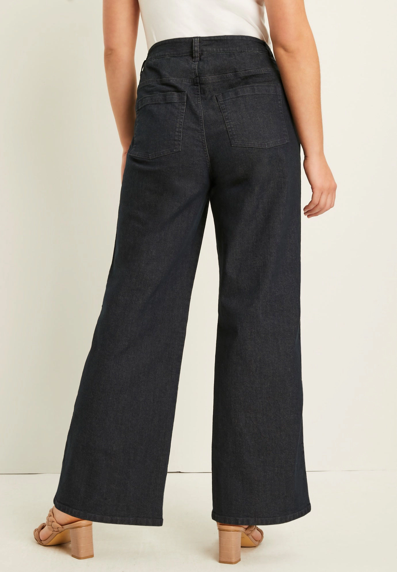 June & Vie Women's Plus Curvie Fit Wide-Leg Jeans