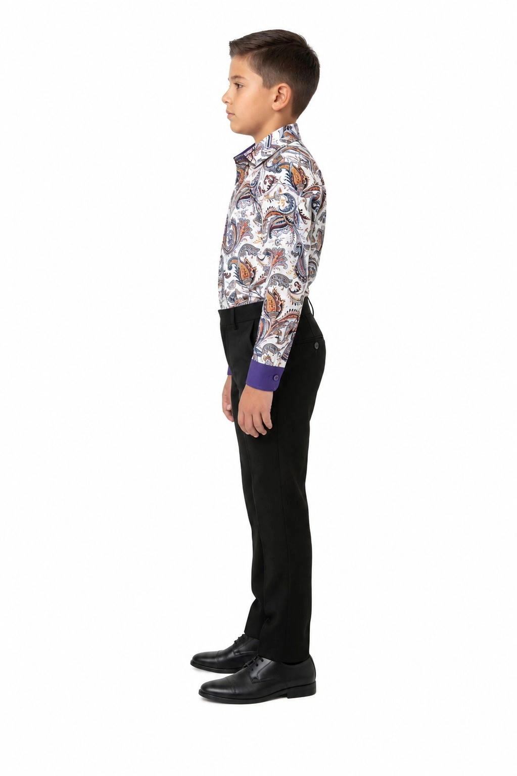 Elie Balleh Boys Slim Fit Paisley Dress Shirt