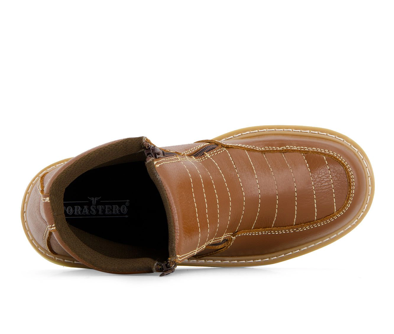 Forastero Mens Leather Booties With Double Zipper