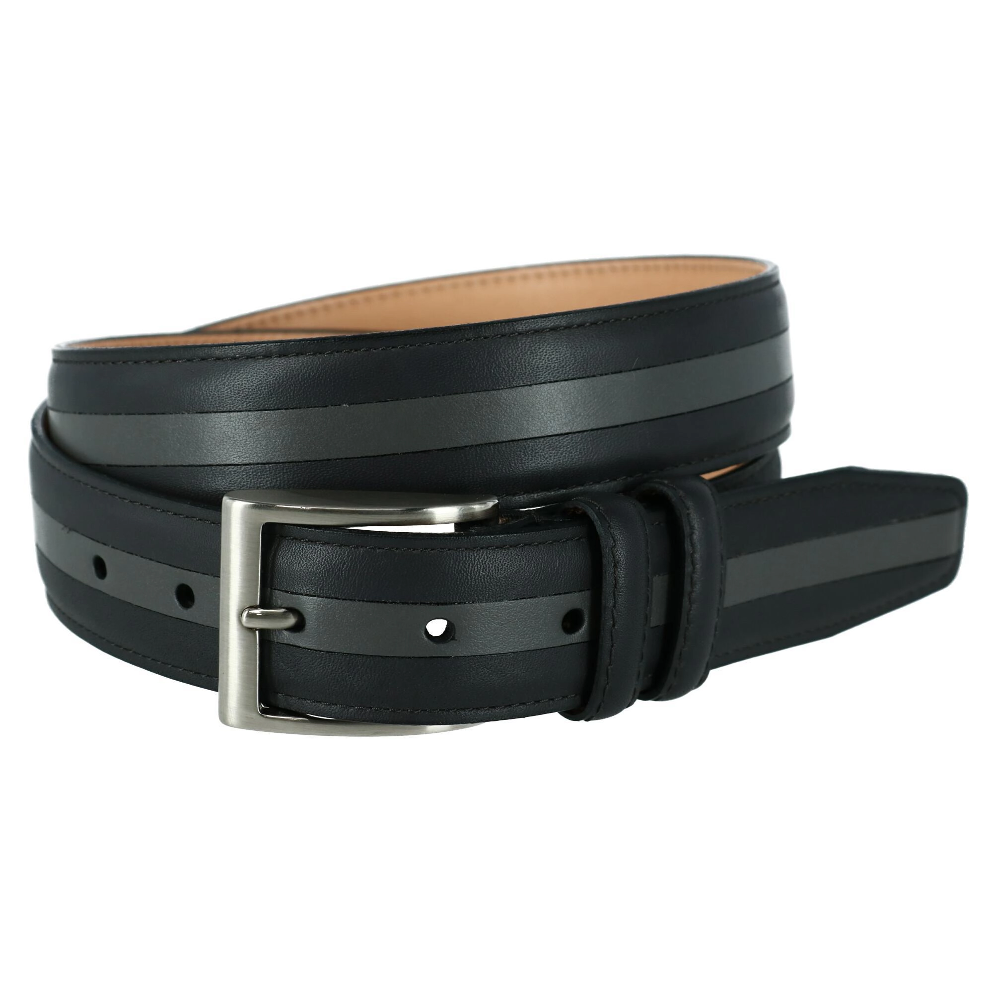 CrookhornDavis Men's The Slate Italian Calfskin Two Tone Inlay Golf Belt