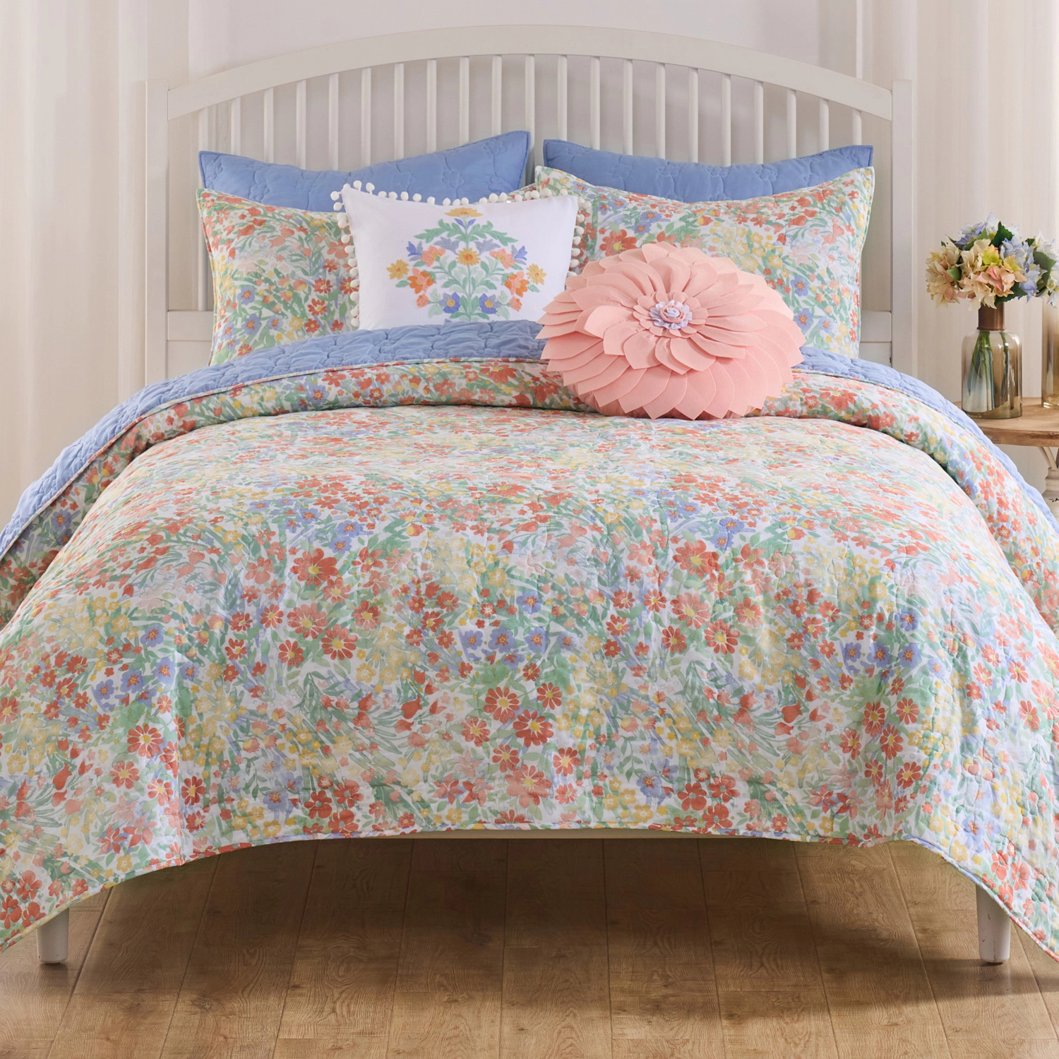 Greenland Home Fashions 100% Cotton Face 100% Microfiber Al Quilt 2 Piece Set