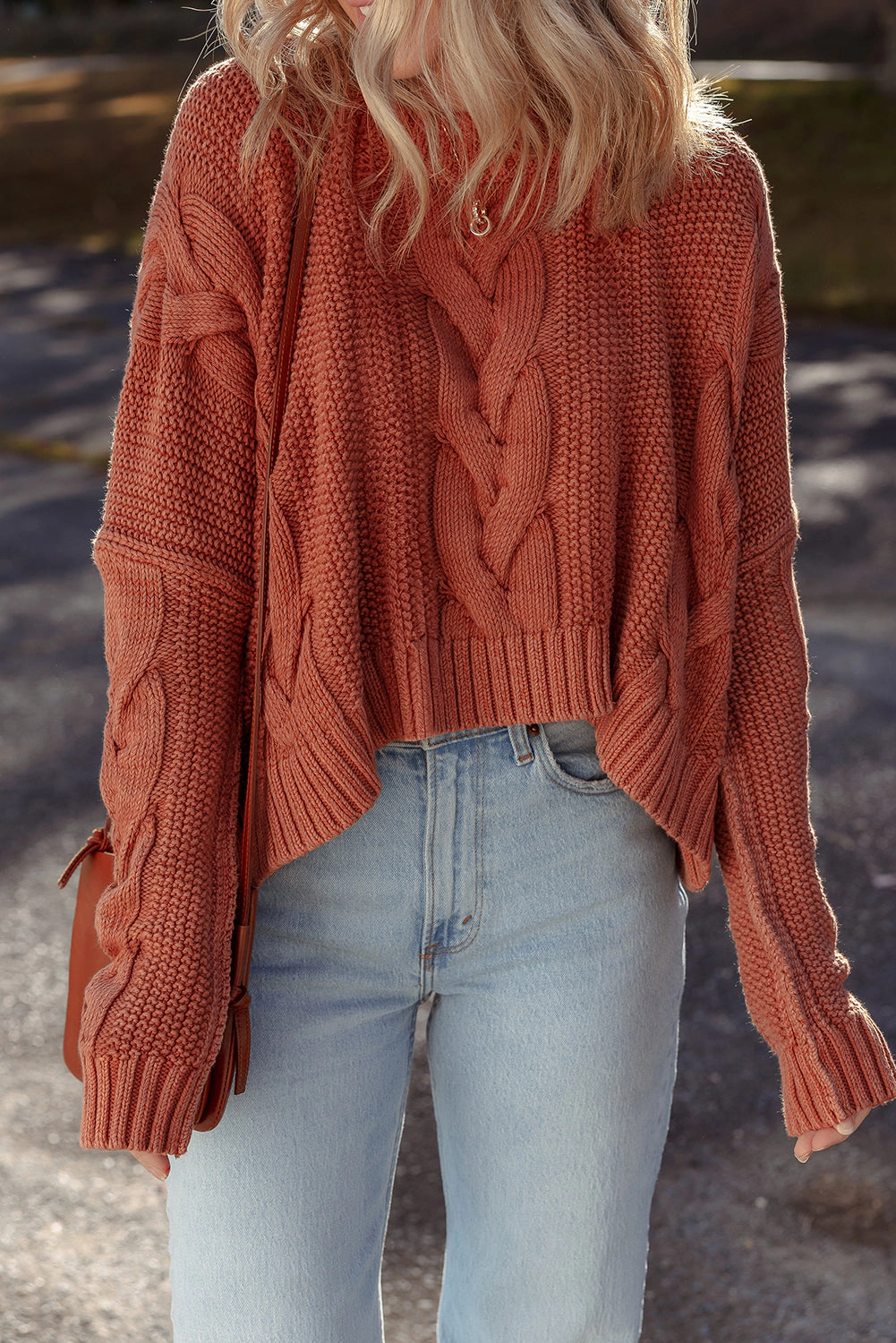 Threaded Pear Women's Willaira Slouchy Textured Knit Sweater