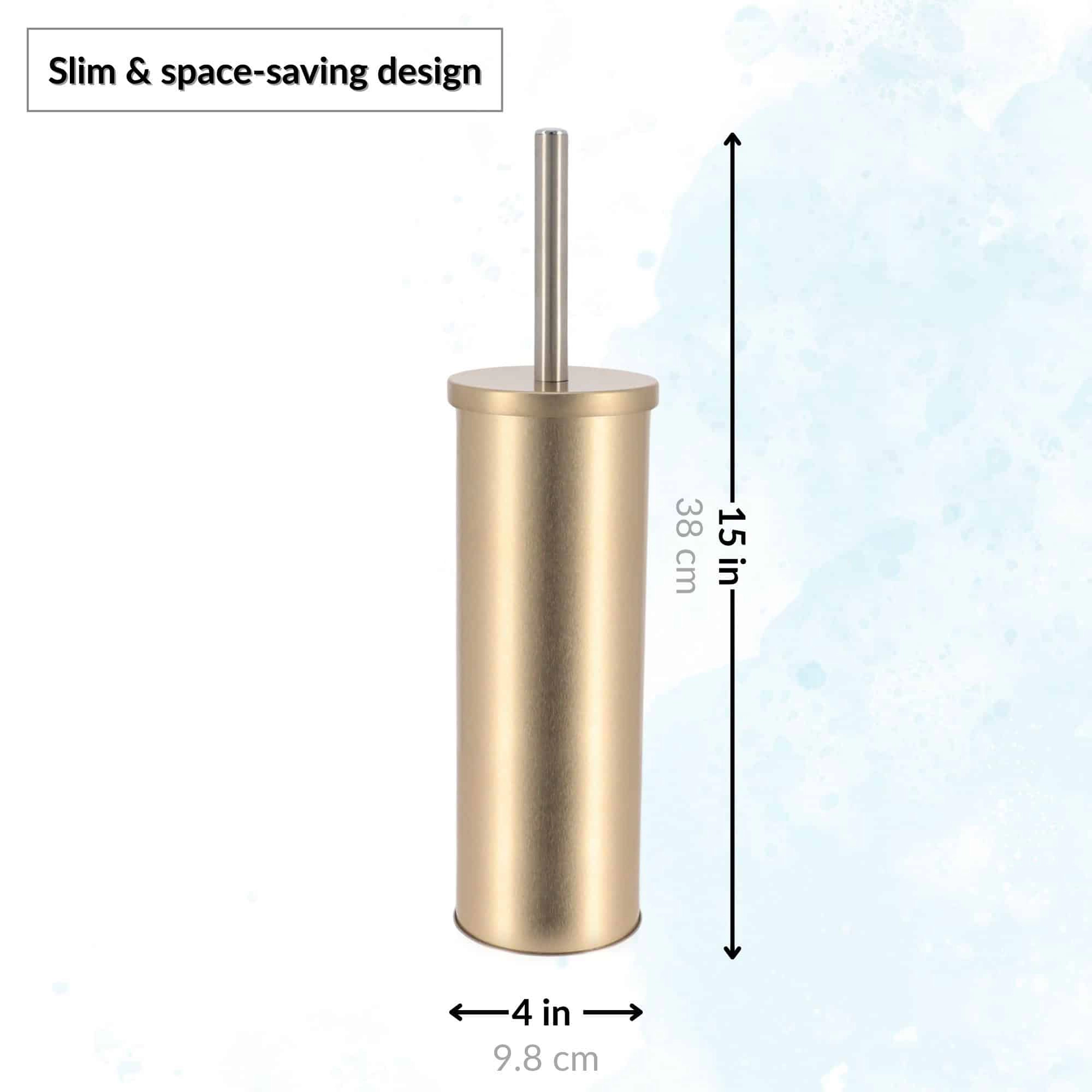 Evideco French Home Goods Brushed Gold Toilet Brush Set - 2-Piece