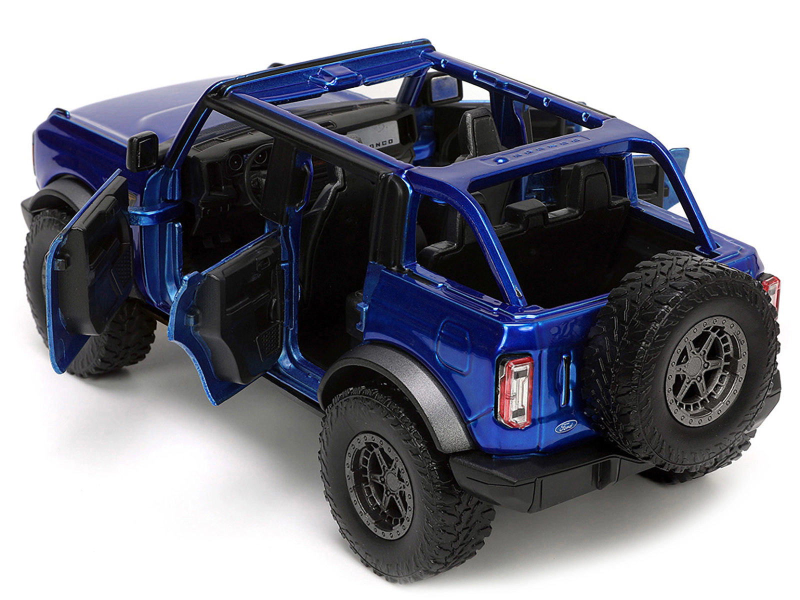 Jada 2021 Ford Bronco Open-Top Candy Blue Metallic with Extra Wheels "Just Trucks" Series 1/24 Diecast Model Car by Jada