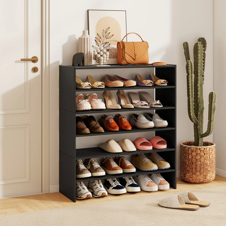 Hivvago 6-tier Shoe Rack with Anti-tipping Device for Entryway