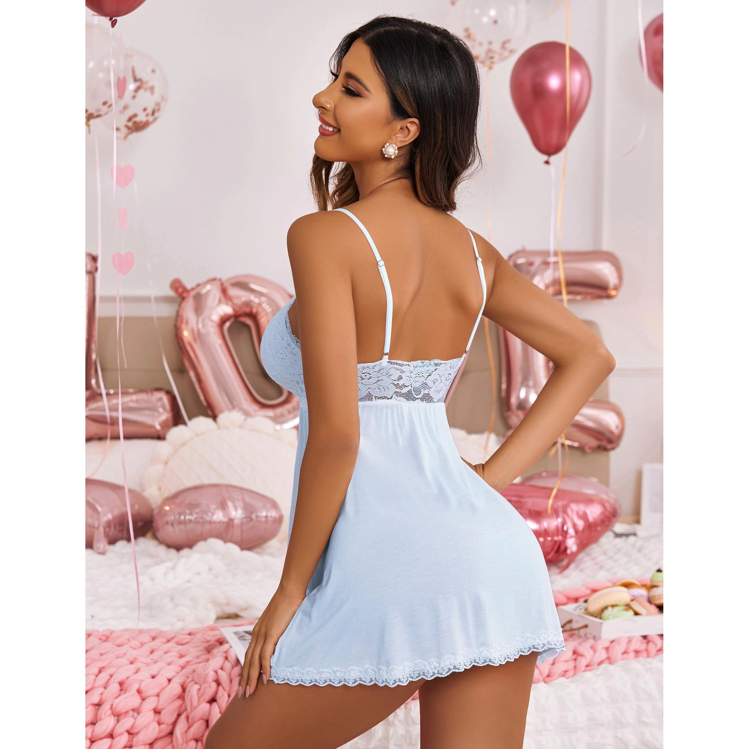 Avidlove Women's Lace Babydoll Chemise Nightgown