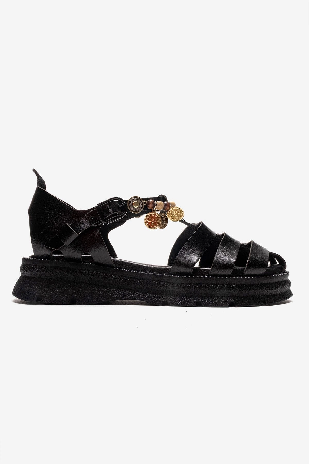 Forever & Always Womens Solis Leather Beaded Sandals