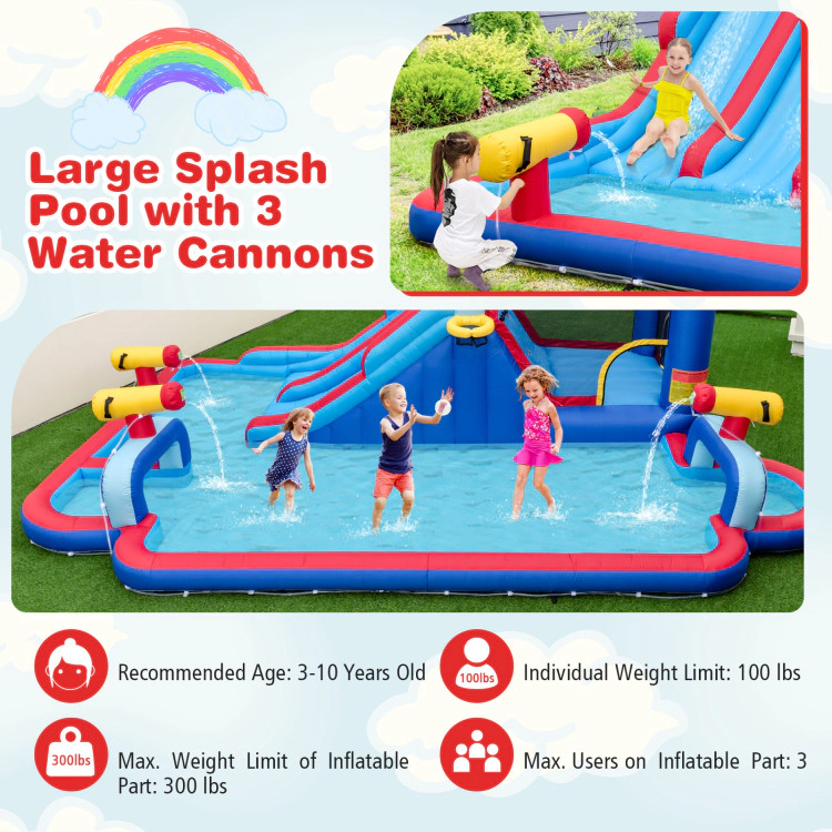 Hivvago Inflatable Water Slide Park for Kids Backyard Outdoor Fun (without Blower)