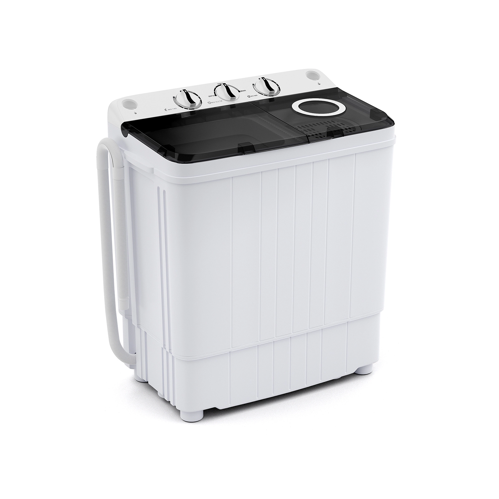 SUGIFT 17.6-lb Total 11-lb Wash 6.6-lb Spin Twin Tub Portable Washing Machine with Built-in Drain Pump