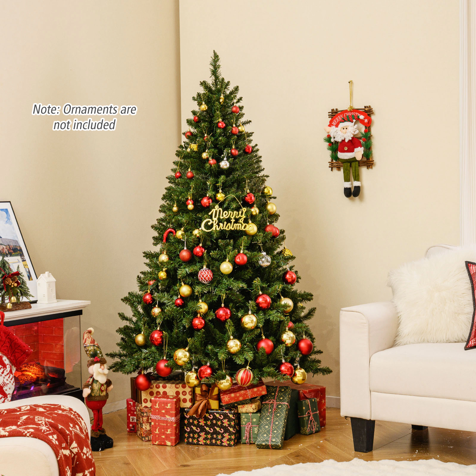 SlickBlue Pre-Lit Artificial Christmas Tree with Warm White LED Lights
