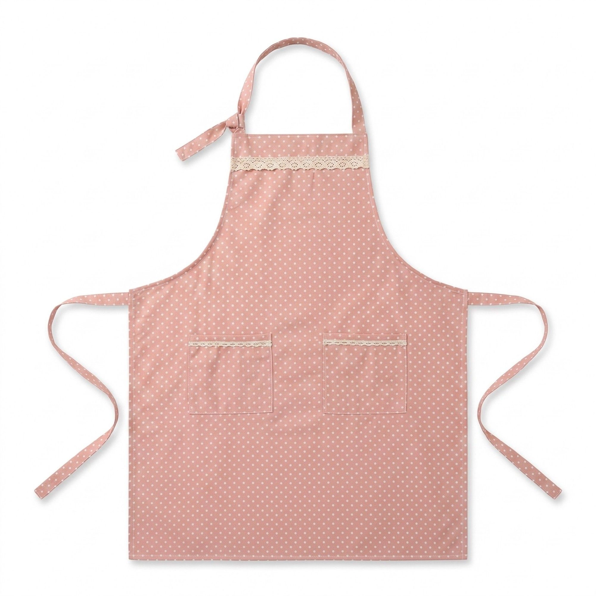 Alilang Unisex Kitchen Apron Gingham Check Pattern with Lace Trim Adjustable Neck Strap Dual Front Pockets Cooking Bakin