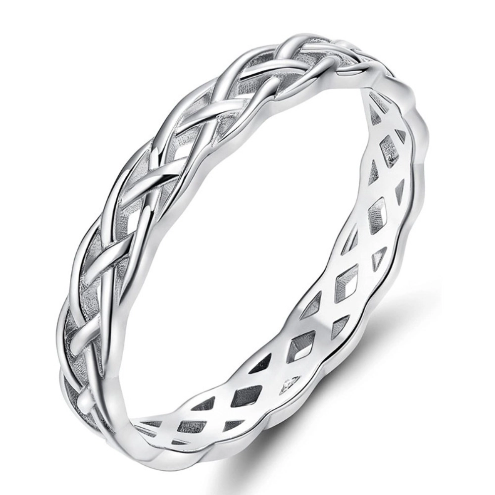 Celtic Knot Eternity Band Ring Classic Stackable Rings
