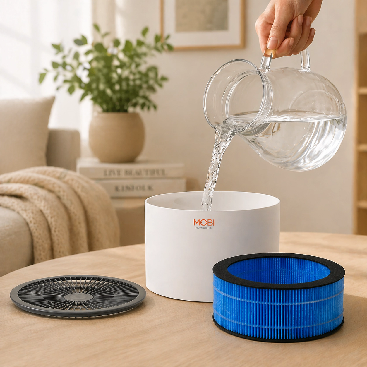 MOBI Smart 4-in-1 Air Purifier & Humidifier with HEPA, Aromatherapy & Nightlight