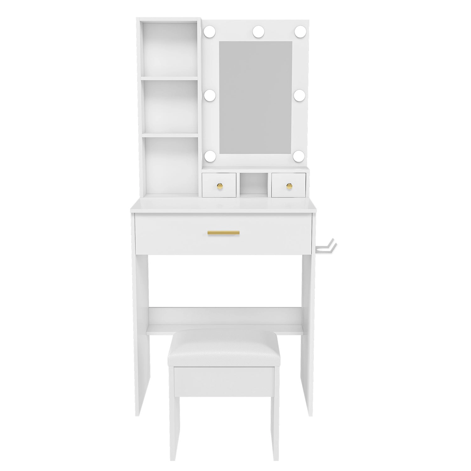 GBruno LED Lighted Vanity Desk Set With Padded Stool
