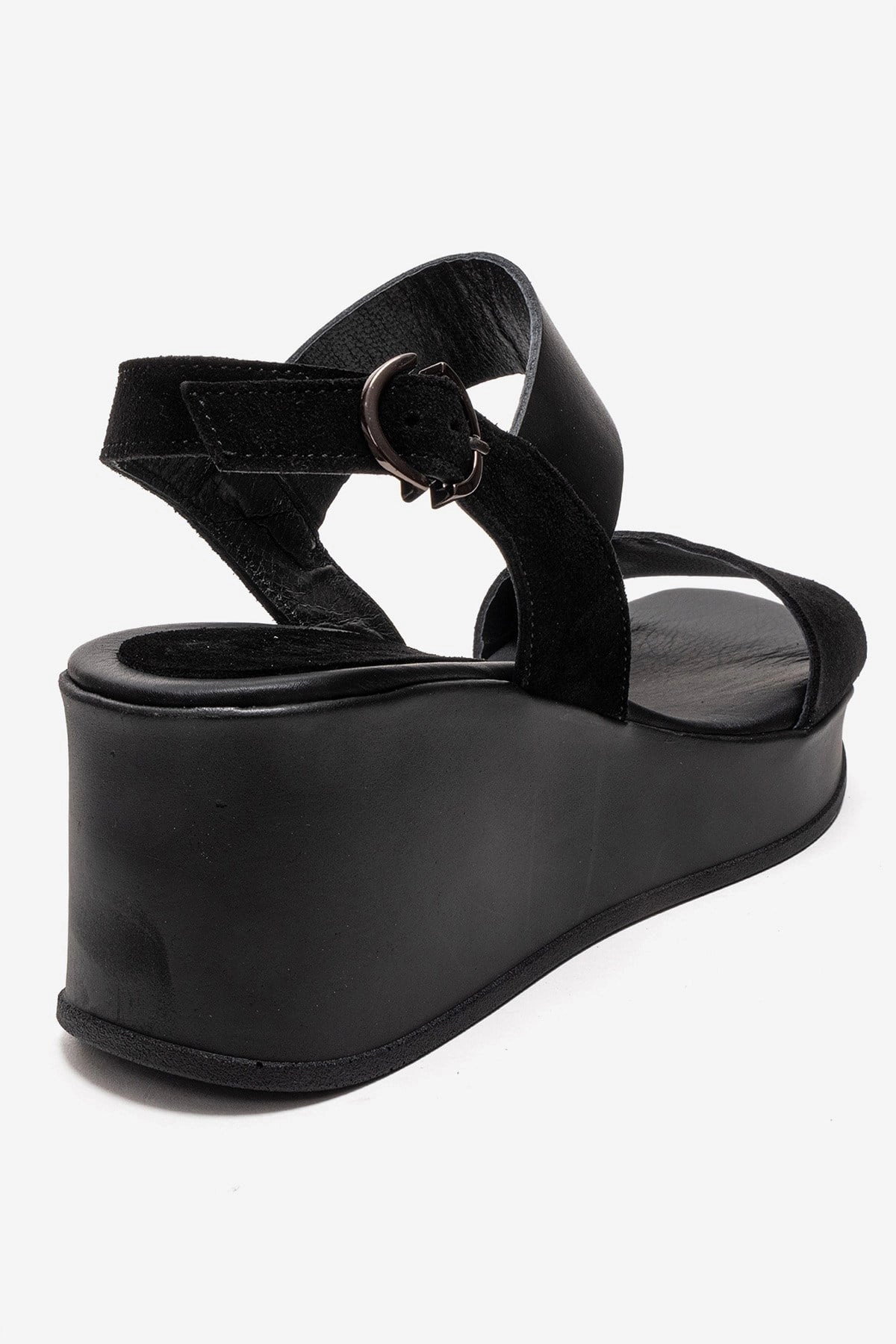 Forever & Always Womens Lolanthe Leather Wedge Sandals