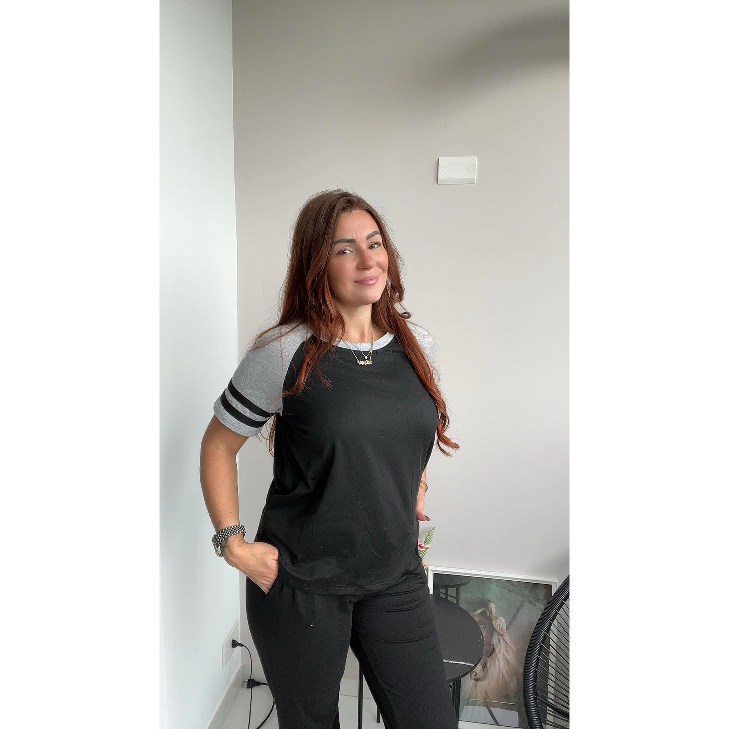Ekouaer Lounge Sets for Women Two Piece Pajama Set Short Sleeve Crewneck Jogger Outfits