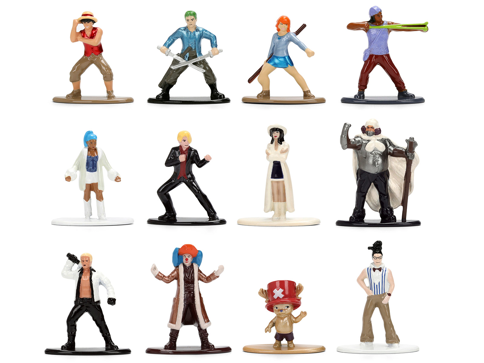 Jada Set of 12 Diecast Figures "One Piece" (2023-Current) TV Series "Metalfigs" Series Diecast Models by Jada