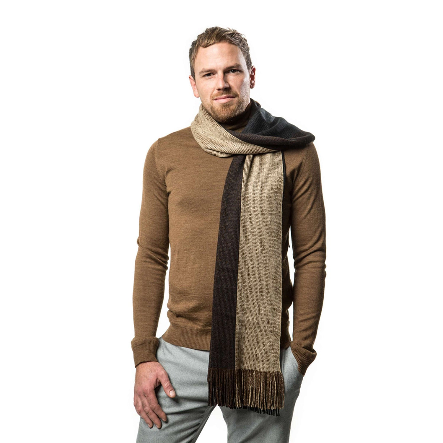 Mio Marino Men's King Striped Knit Scarf