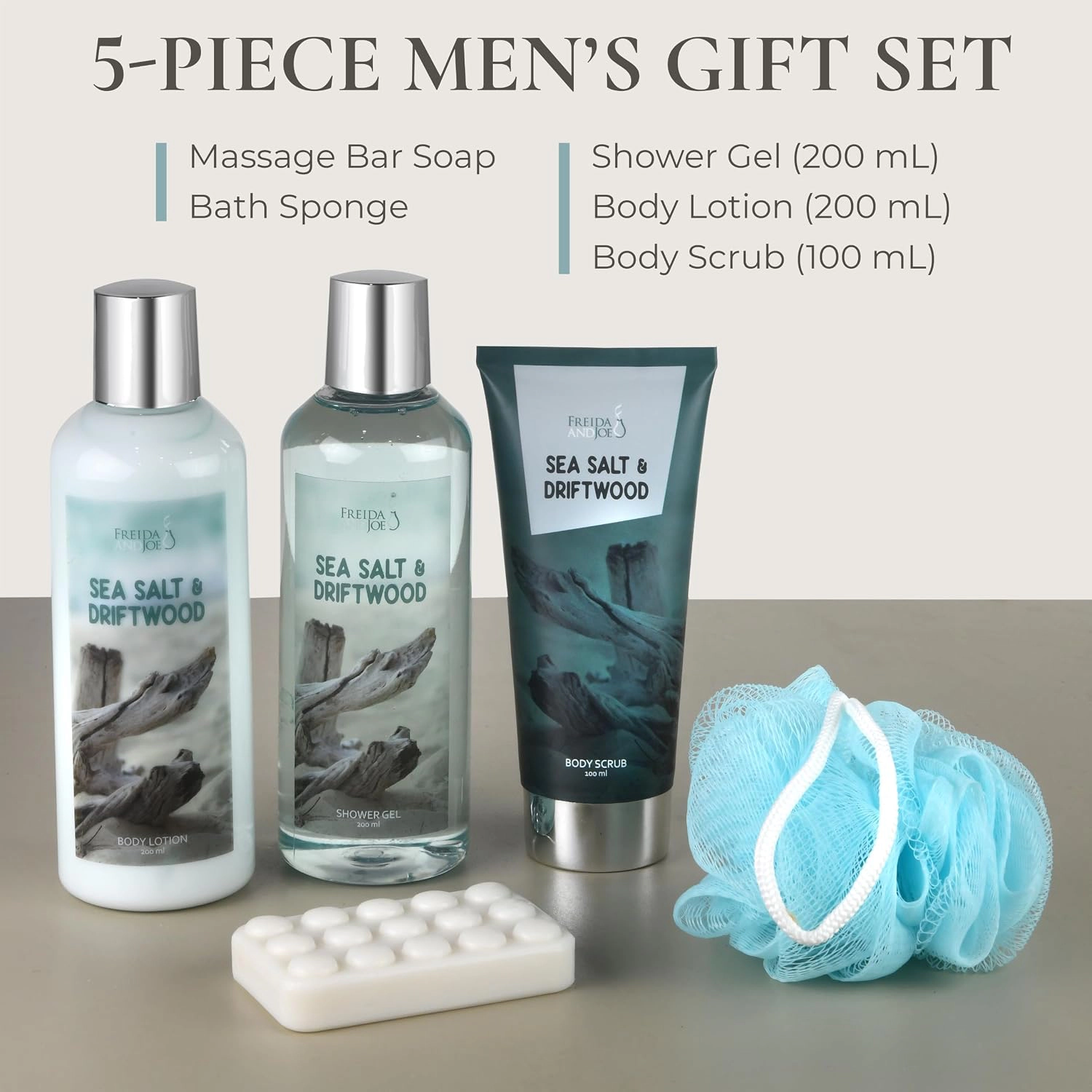 Freida and Joe Men Sea Salt & Driftwood Spa Gift Set