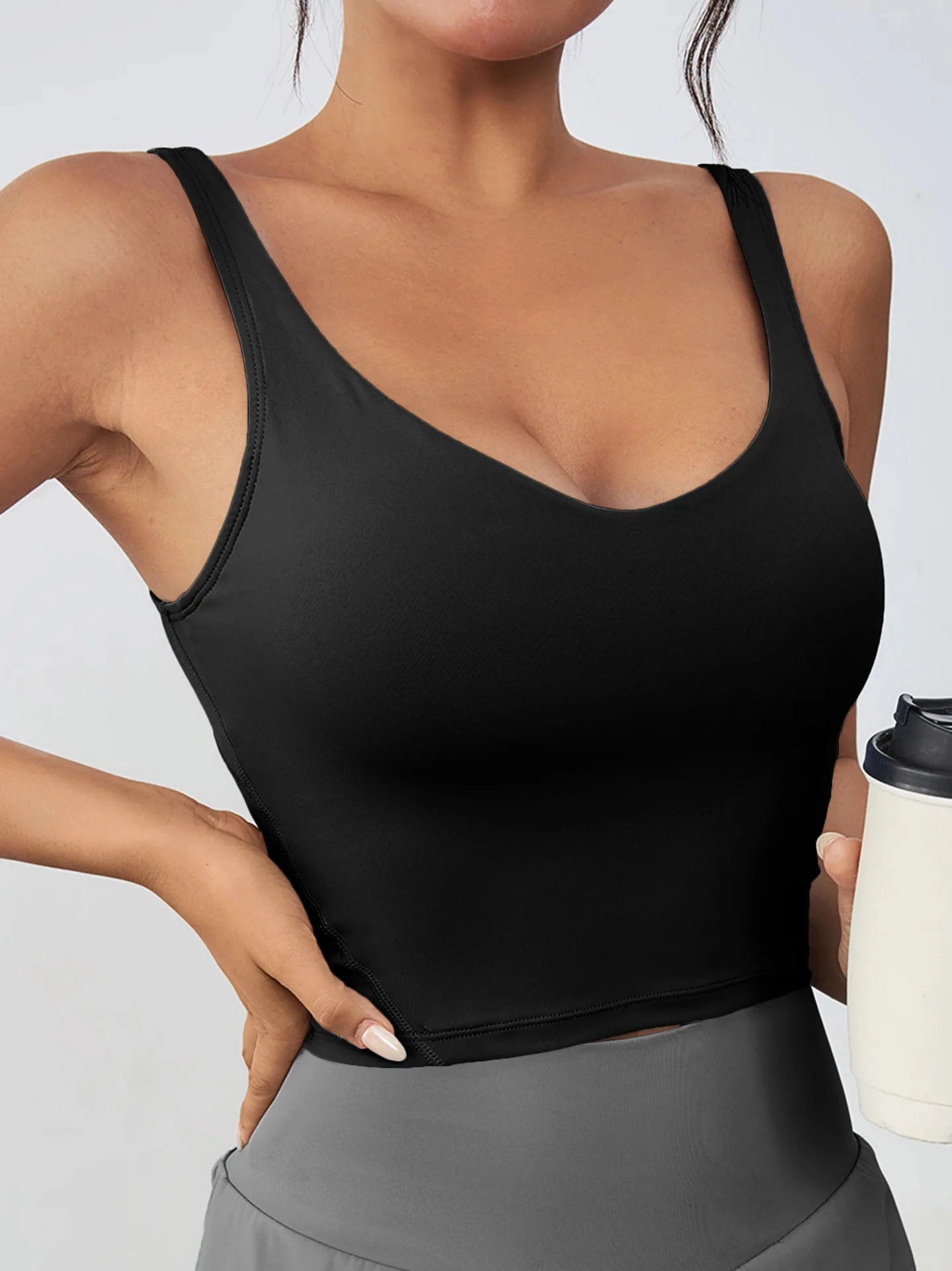 Sol Living Yoga Sports Bra with Removable Chest Pads Top