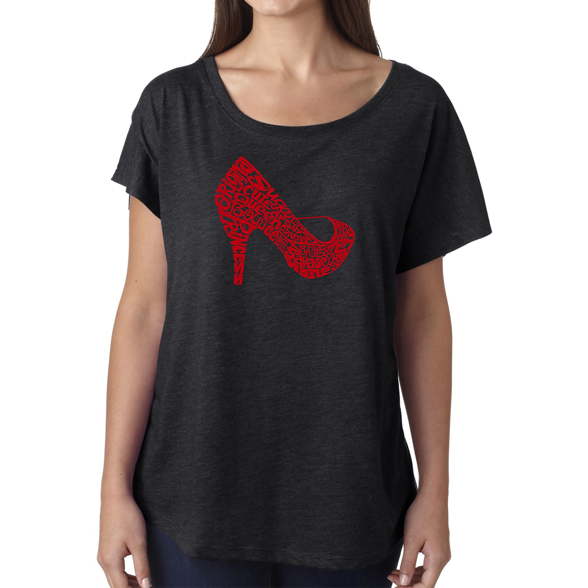 LA Pop Art Women's Dolman Word Shirt - High Heel