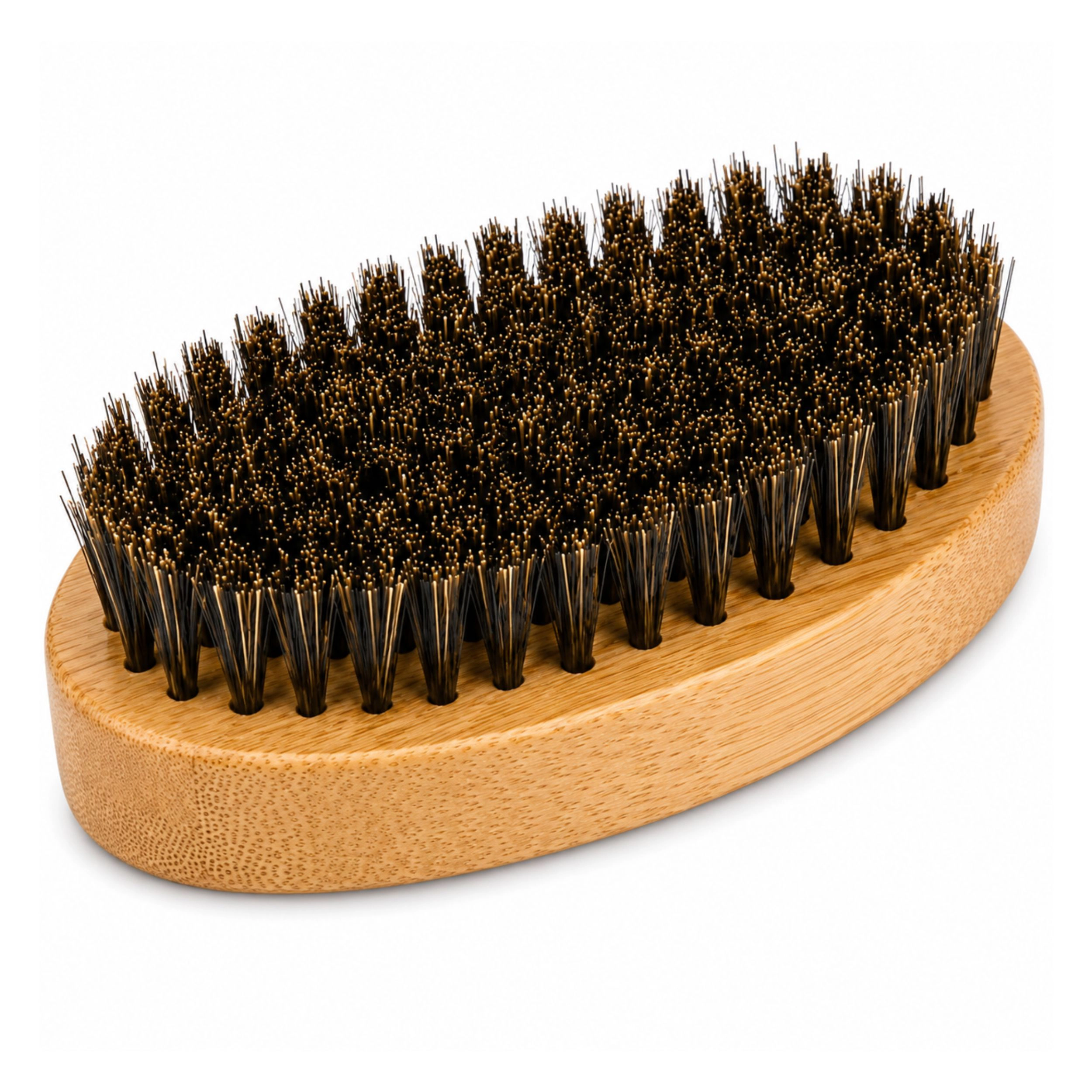Home Collection Men's Boar Bristle Beard Brush with Wooden Handle Pocket Grooming Tool