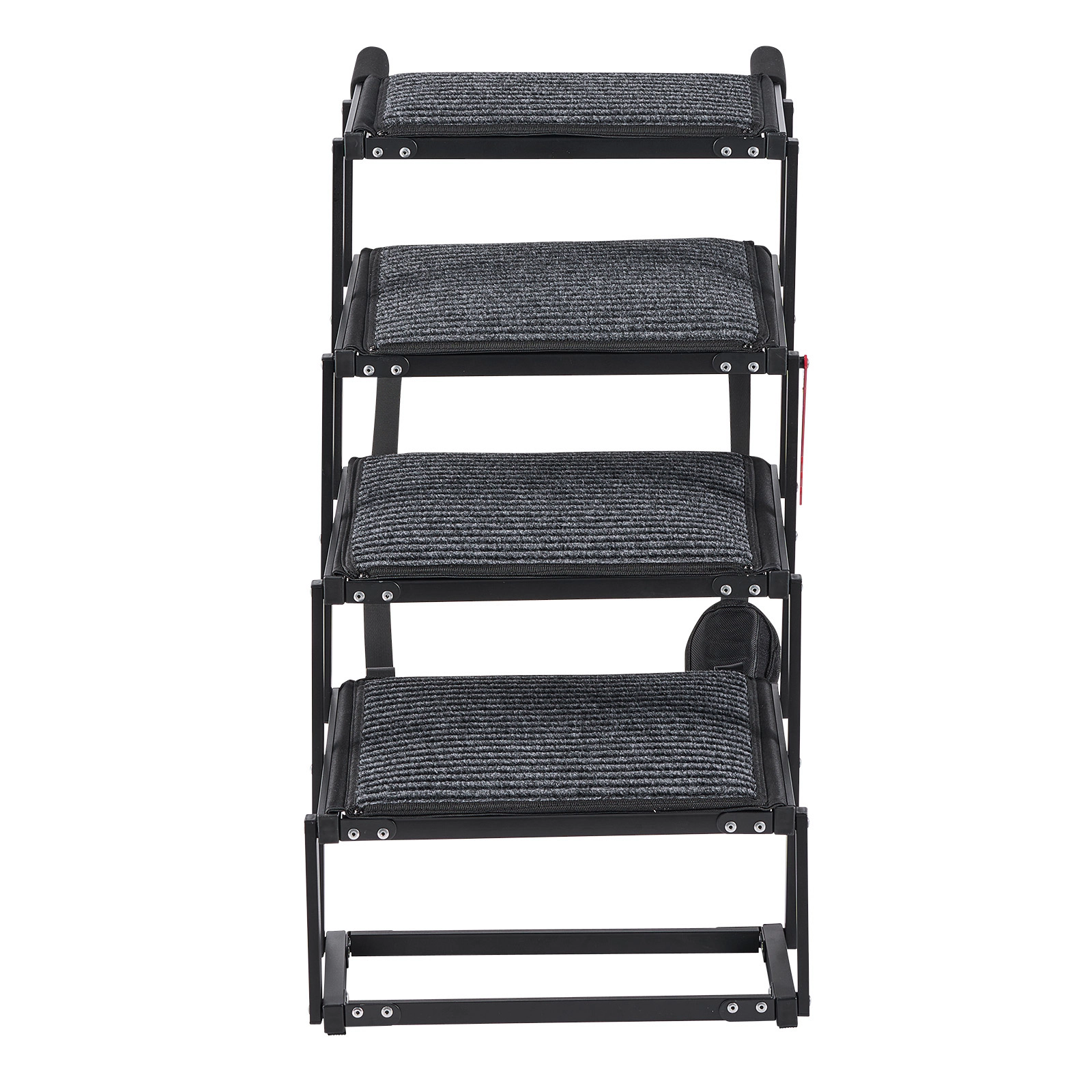 HONGGE Dog Stairs for Car 4 Steps Extra Wide Foldable Dog Ramp for Large Dogs with Non-Slip Surface Portable
