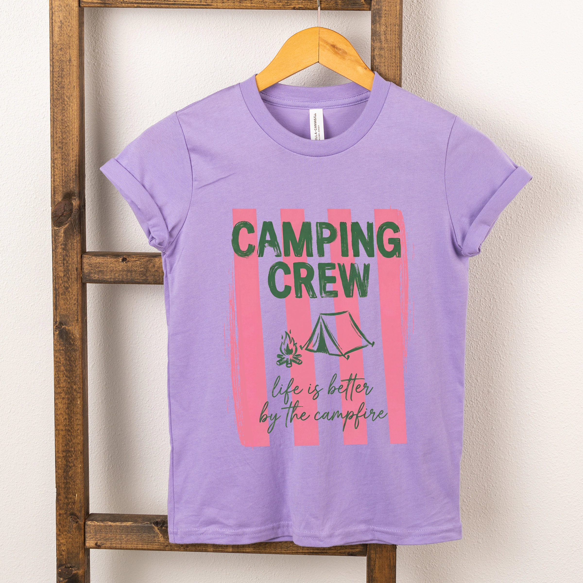 The Juniper Shop - Camping Crew Stripes Youth Short Sleeve Graphic T-Shirt