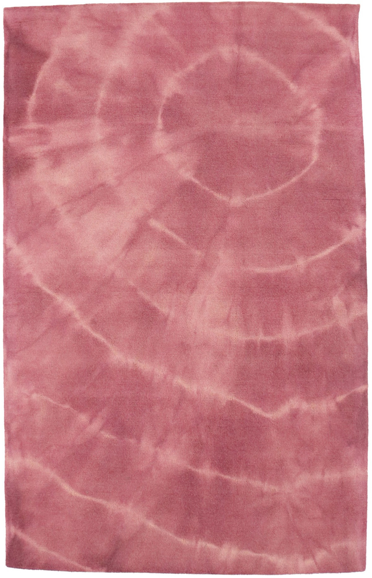 Magic Rugs 5'0 X 8'0 Hand-Tufted Deep Blush Tie-Dye Modern Wool Rug