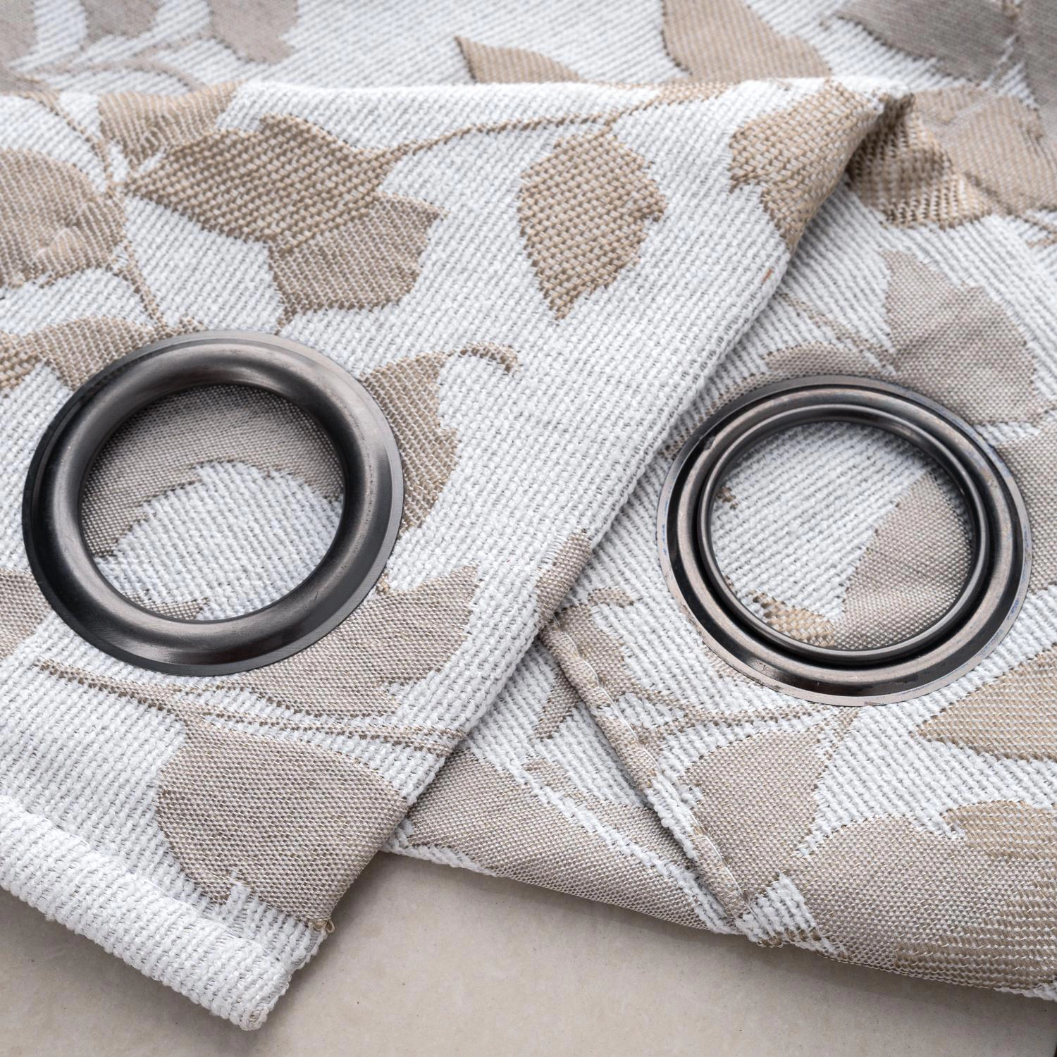 RT Designer Collection Brent Jacquard Luxurious Decorative Grommet Curtain Panel 54" x 84" Taupe