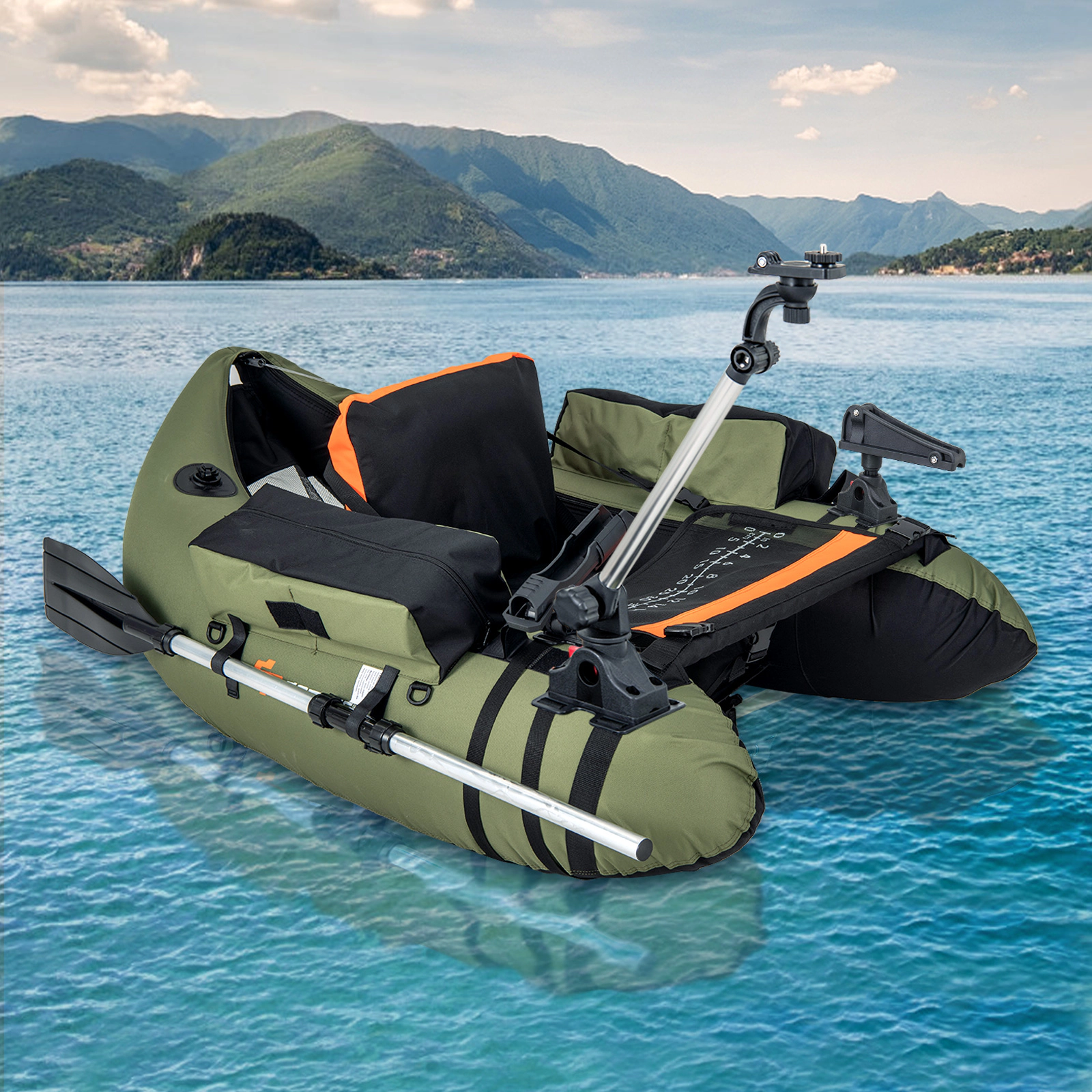 SUGIFT Adult Black 3-Piece 360-Degree Rotatable Kayak Rod Holder Set with Camera Mount and Oar Clip 20-in Max H