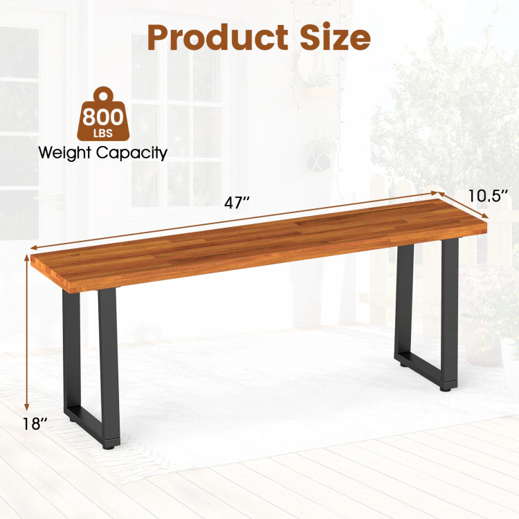 Hivvago Wood Patio Bench Long Dining Bench For Entryway Poolside