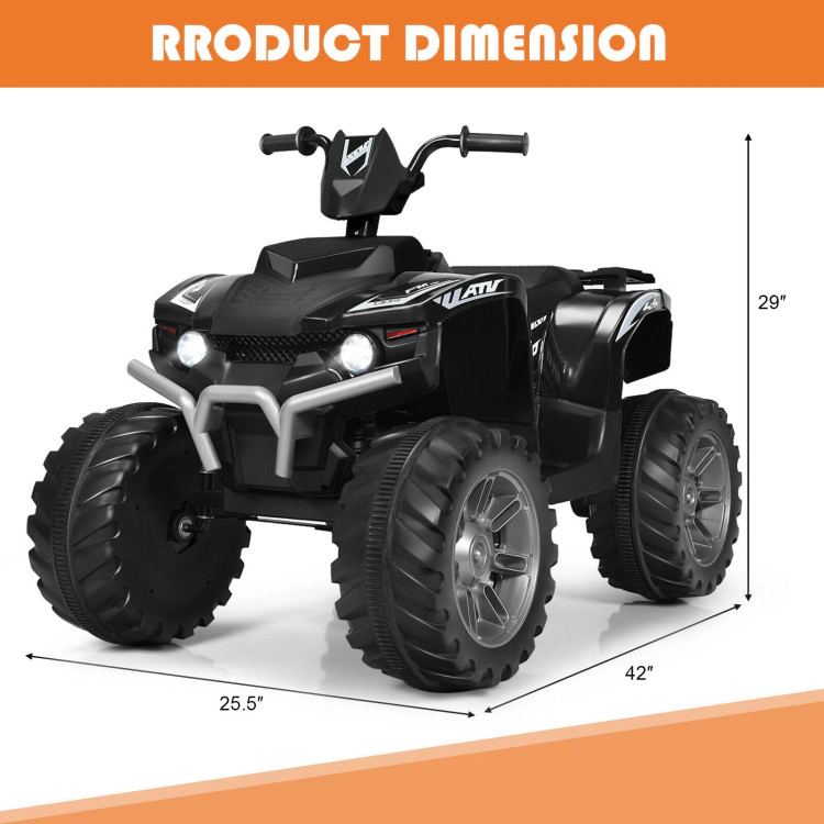 Hivvago 12V Kids Ride on ATV with LED lights and Treaded Tires