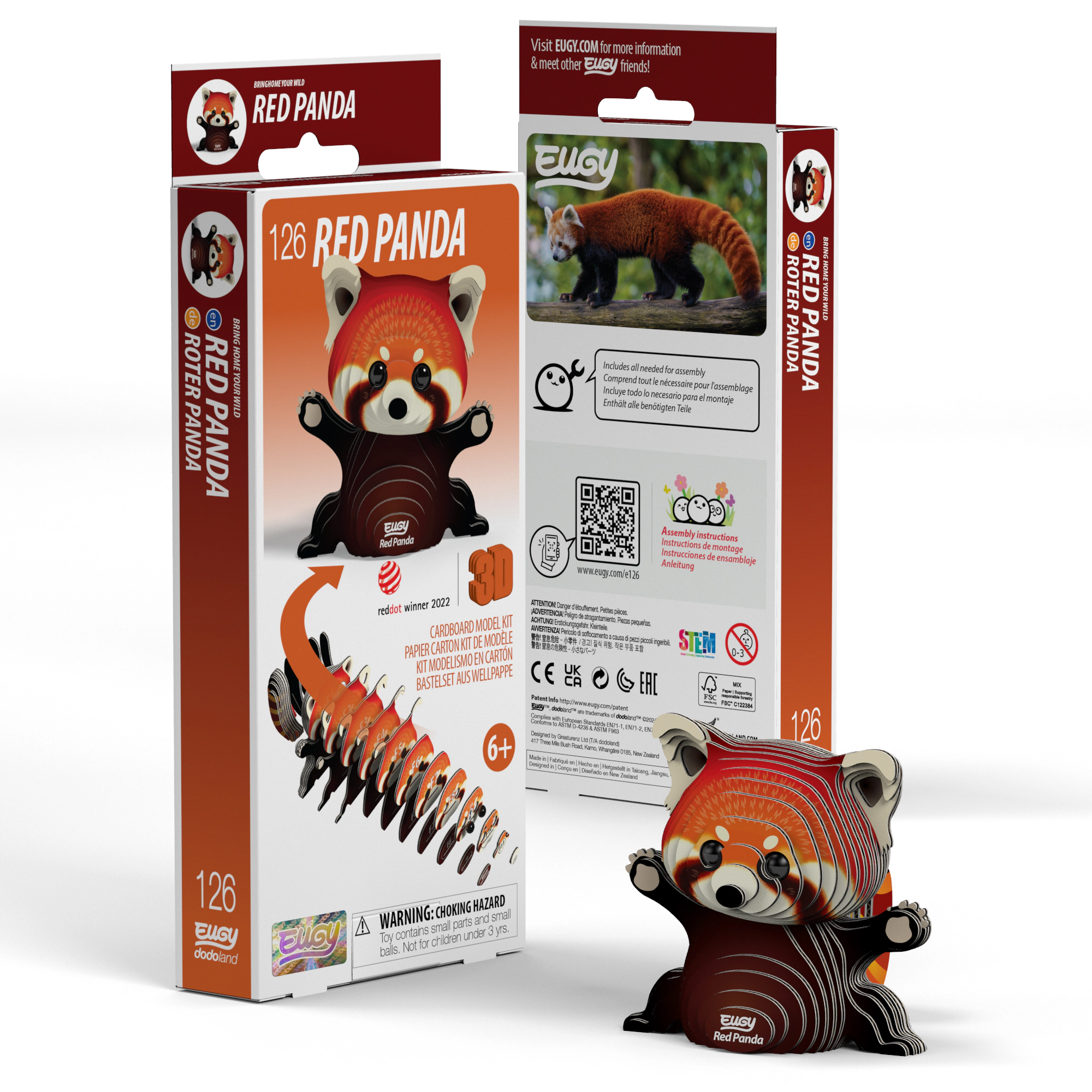 EUGY Red Panda 3D Puzzle - contains 44 puzzle pieces