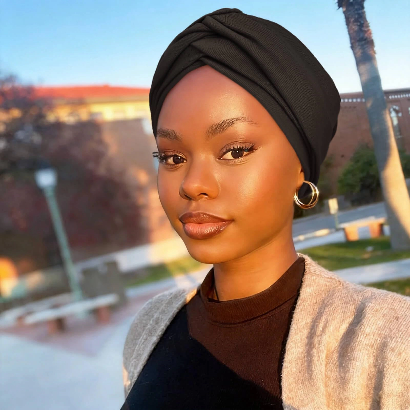 PIGFDK Women Turban Caps Beanie Twist Headscarf Pre-tied Double Twisted BrHeadwraps For Chemo Cancer Cap