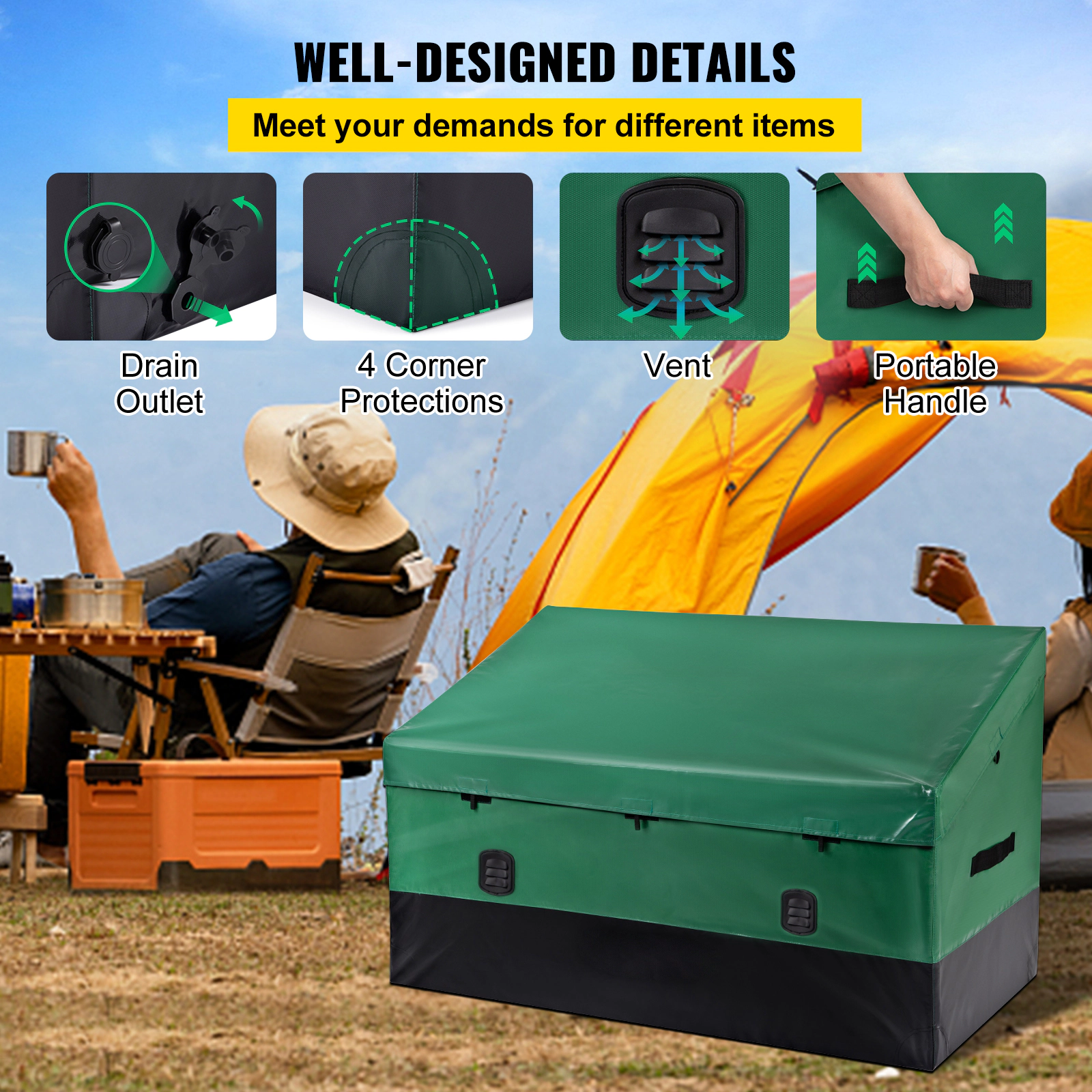 HONGGE Outdoor Storage Box Deck Waterproof PE Tarpaulin