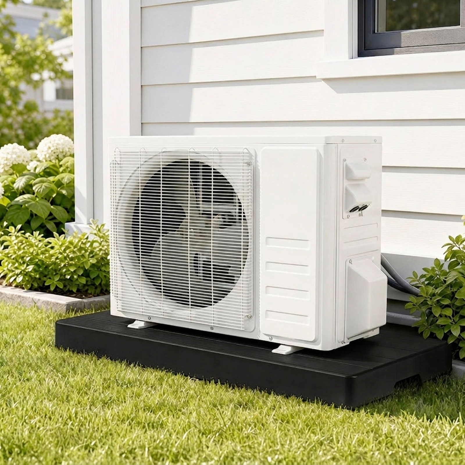 SUGIFT 38-in x 18-in x 3-in 1000-lb Capacity Black Condenser Pad for Mini Split Ductless Heat Pump HVAC