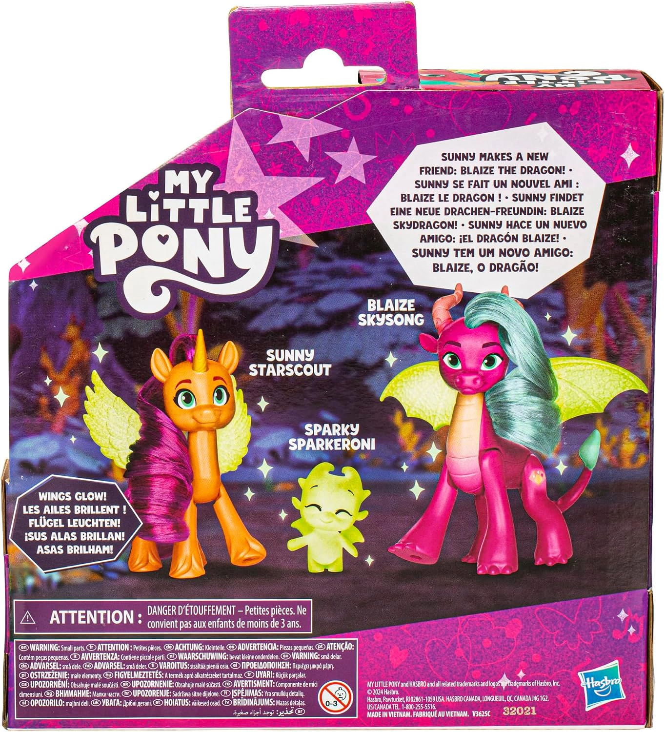 My Little Pony: Tell Your Tale Dragon Light Reveal, 3 Glow in The Dark Dolls, 3-Inch Scale Toys for Girls and Boys Ages