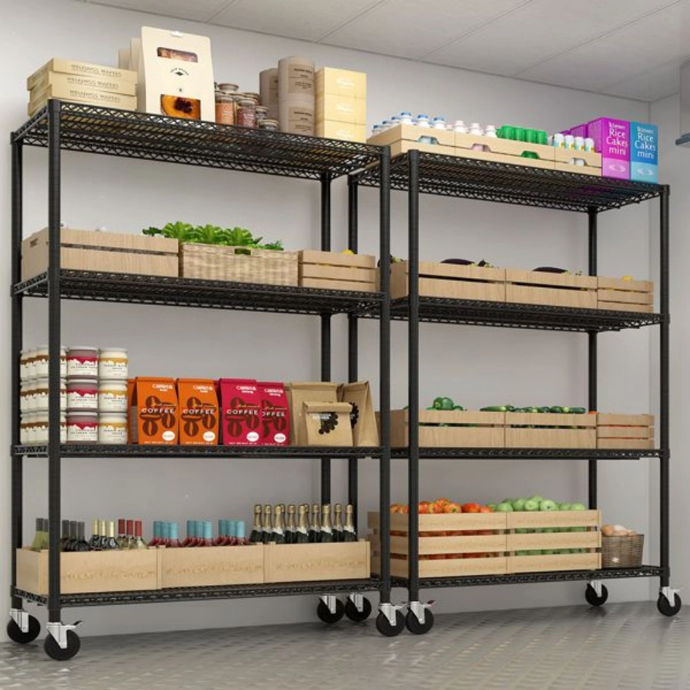 Flynama Heavy Duty Wire Shelving with Wheels 2500LBS NSF Adjustable Steel Rack for Garage Pantry and Commercial Shelving