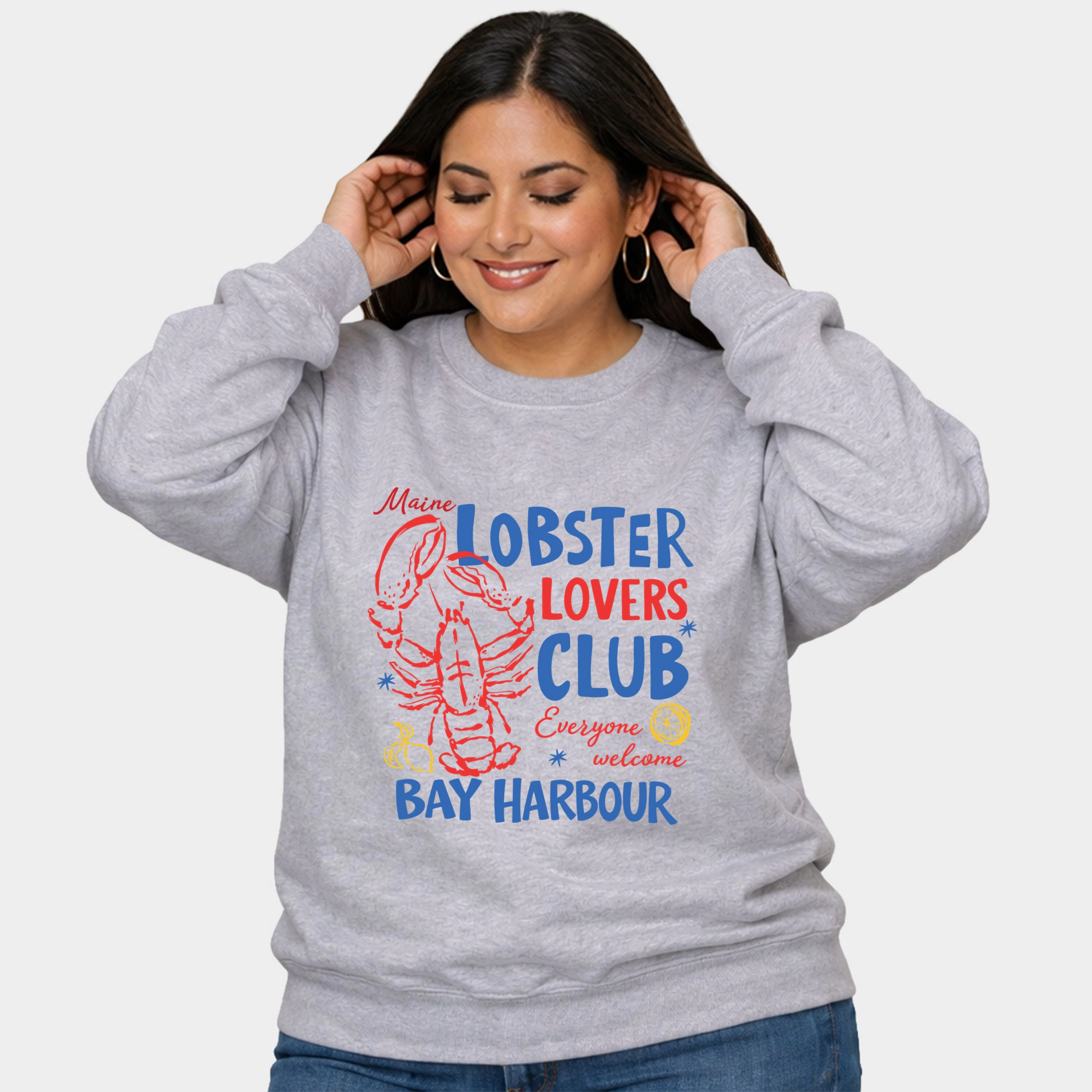 Simply Sage Market - Lobster Lovers Club Bay Harbour  Women's Plus Sized Graphic Sweatshirt