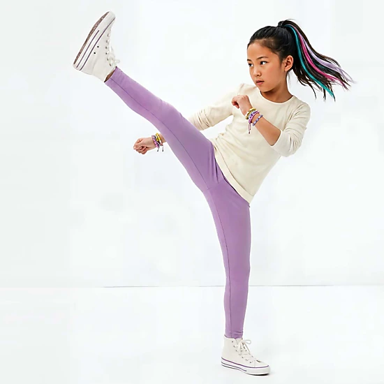 Mightly Girls Organic Cotton Reincforced Knee Leggings 2-pack