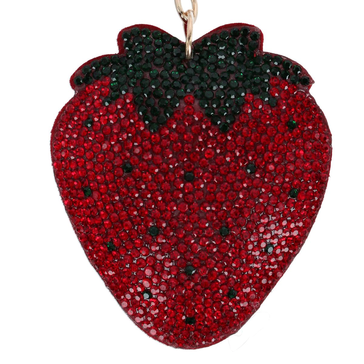 CTM® Women's Strawberry Shape Glittering Bag Charm