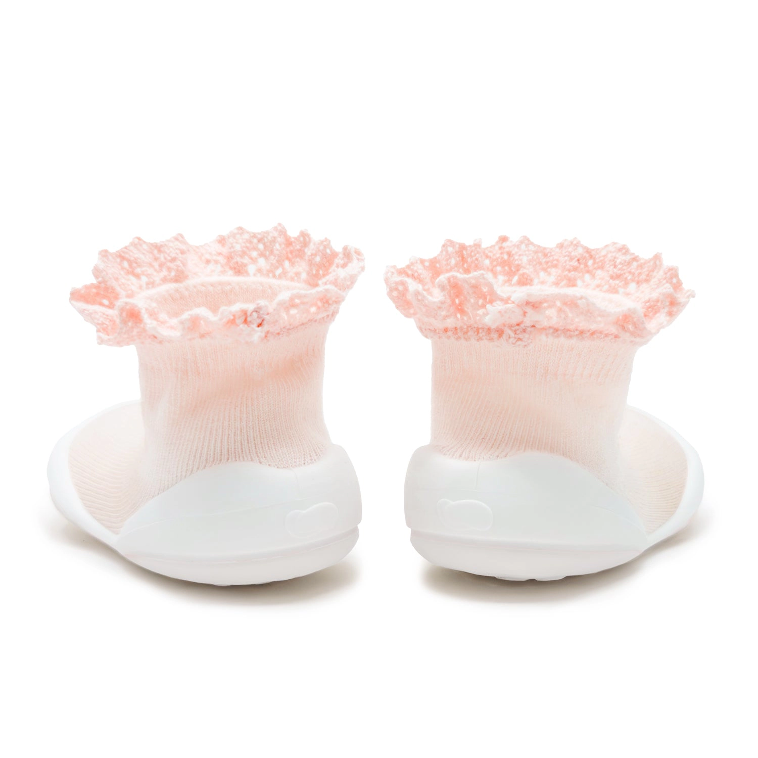 Komuello Baby Boy First Walk Sock Shoes Lace Trim Pink