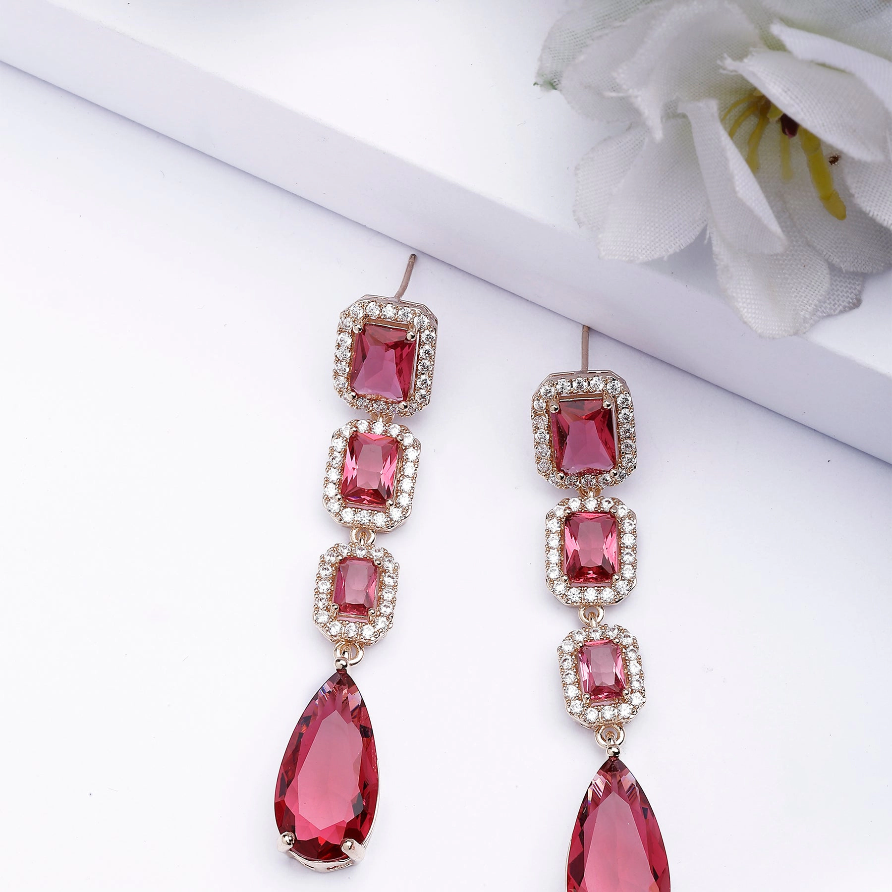 AGP PARIS Womens Geometric Drop Earrings