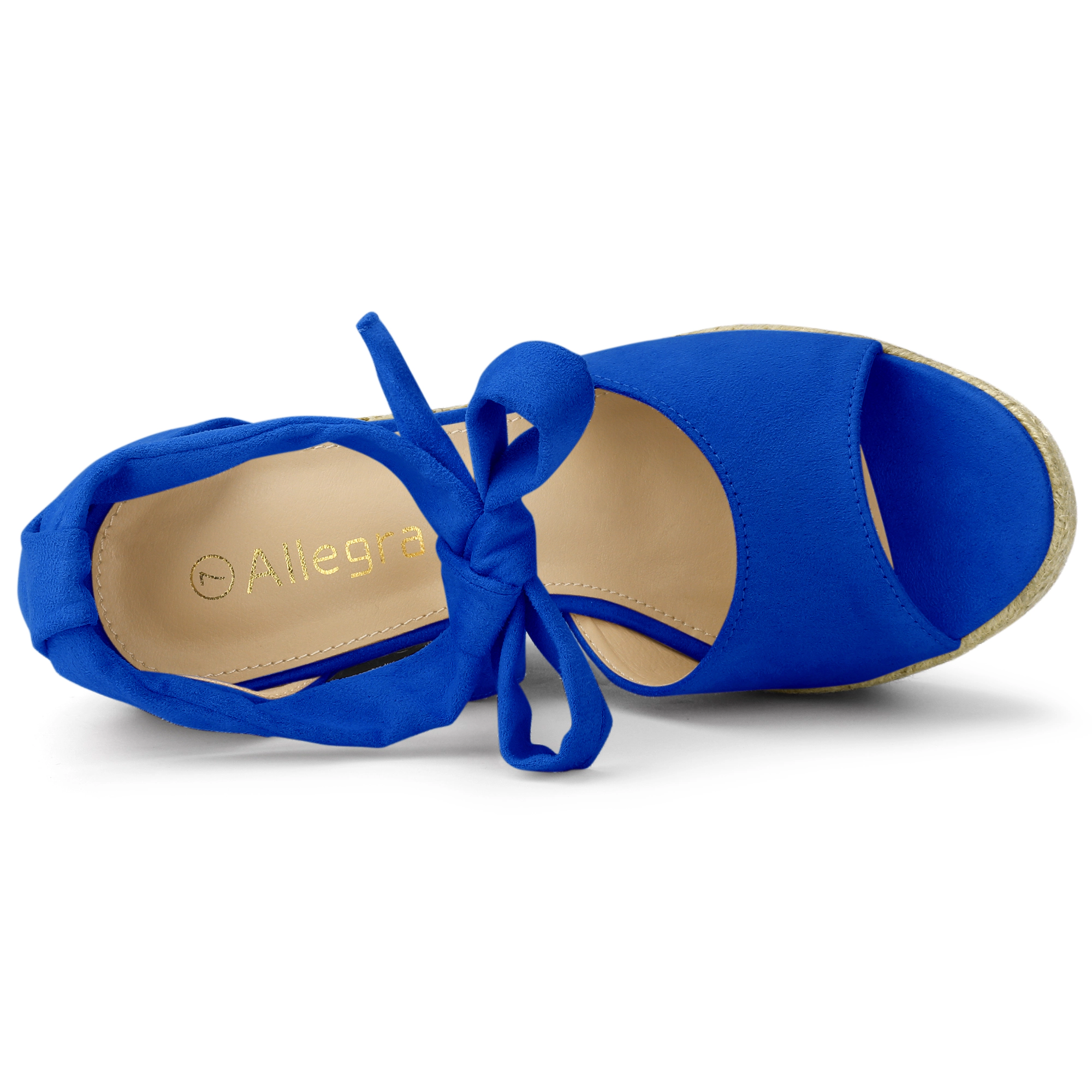 BLISSFUL STEP Women's Espadrilles Tie Up Ankle Strap Wedges Sandals